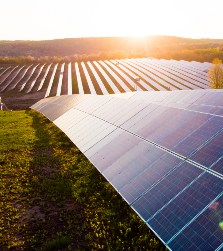 renewable energy focused pr firm, image of solar panels in a field